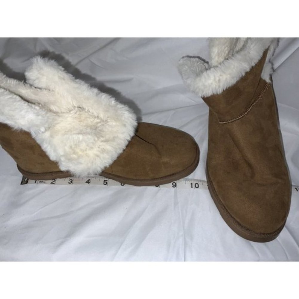 Juicy Couture Firecracker Boots Faux Fur Lined Hidden Winter Wedges Women's 9.5 - Picture 12 of 12